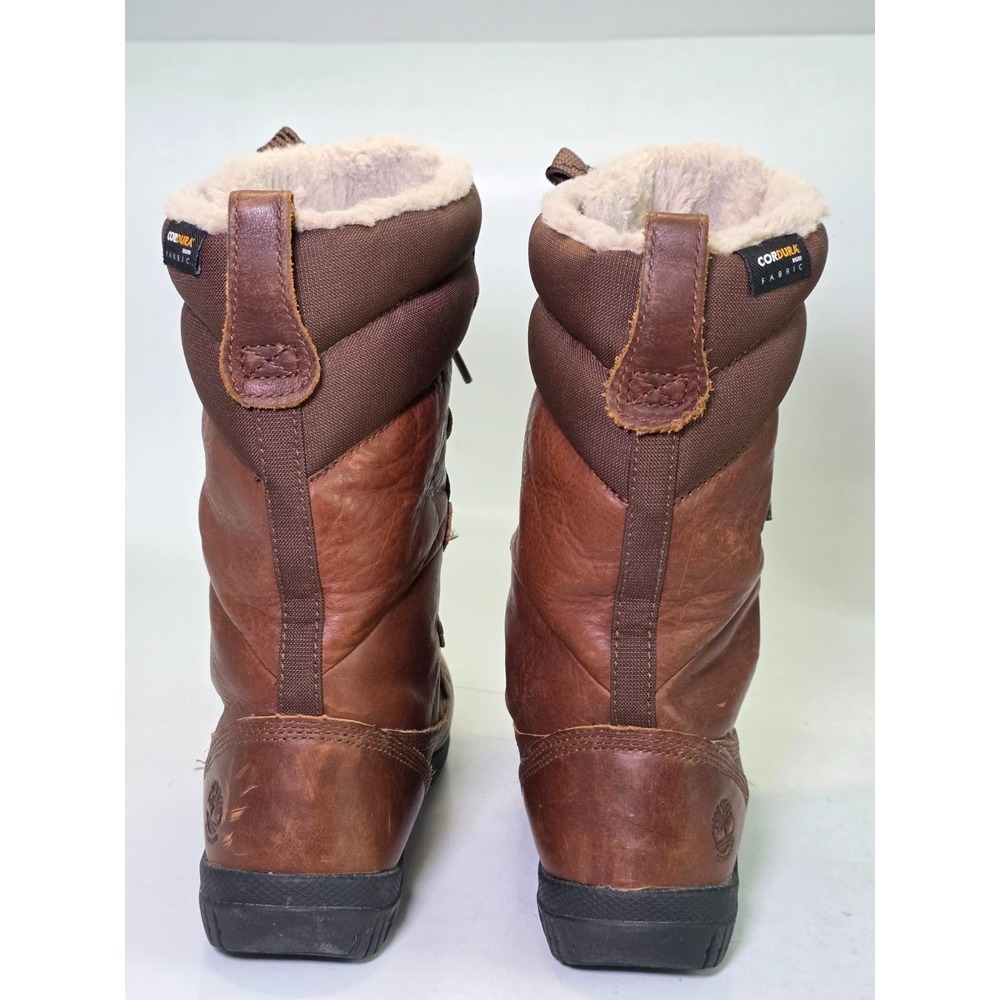 Timberland Mount Hope Women's Winter Boots Size 7.5 Brown Tan Leather Lace Shoes - Picture 5 of 11